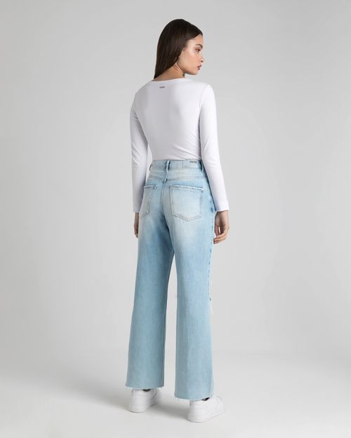 Calça Feminina Reta Anos 90 Em Jeans 100% Algodão  - ENFIM