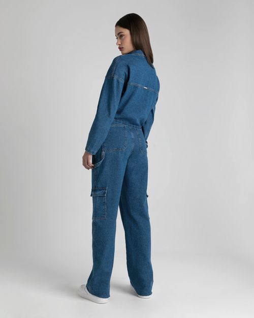 Jaqueta Cropped Feminina Bolso Embutido Em Jeans 100% Algodão  - ENFIM