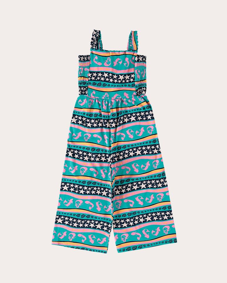 Macacão Infantil Menina A Pequena Sereia Disney Em Algodão Malwee Kids