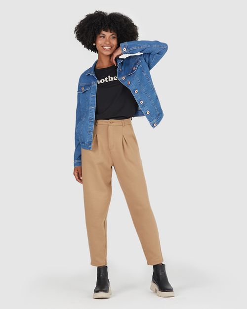 Calça Cenoura Feminina Em Moletom Soft Flanelado