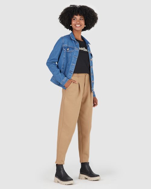 Calça Cenoura Feminina Em Moletom Soft Flanelado