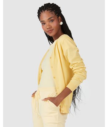 Cardigan Básico Feminino Decote V Em Tricô