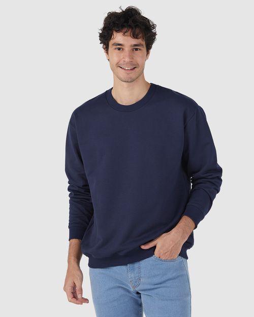 Blusão Básico Masculino Relaxed Fit Em Moletom Flanelado
