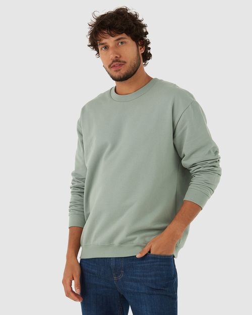 Blusão Básico Masculino Relaxed Fit Em Moletom Flanelado