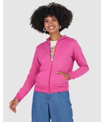 Jaqueta Básica Feminina Com Capuz Moletom Flanelado