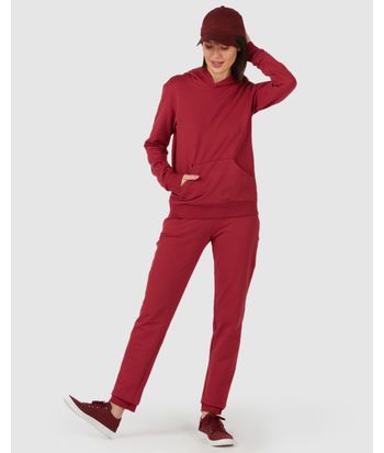 Calça Básica Feminina Jogger Bolso Faca Em Moletom Stretch Flanelado