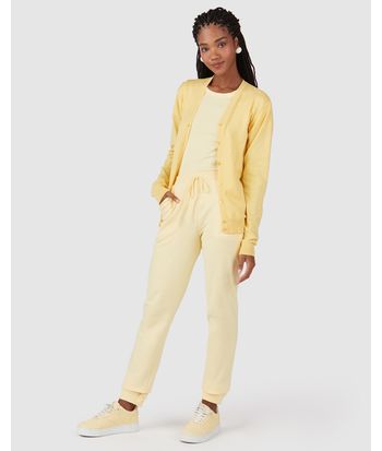 Calça Básica Feminina Jogger Bolso Faca Em Moletom Stretch Flanelado