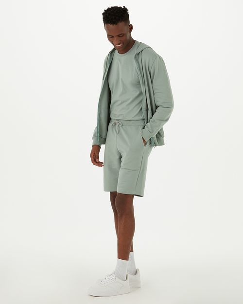 Bermuda Básica Masculina Cintura Média Em Moletom Sem Flanela