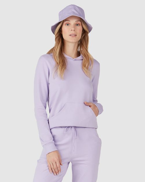 Blusão Básico Feminino Com Capuz Moletom Stretch Flanelado