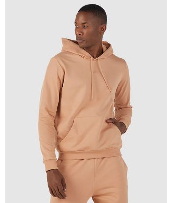 Blusão Básico Masculino Com Capuz Em Moletom Flanelado