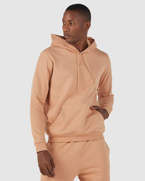Blusão Básico Masculino Com Capuz Em Moletom Flanelado