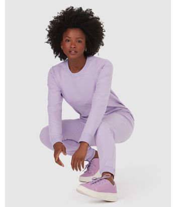 Blusão Básico Feminino Manga Longa Em Moletom Stretch