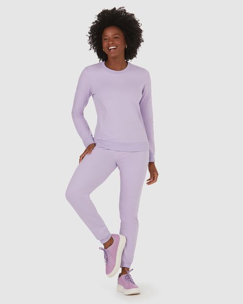 Calça Básica Feminina Jogger Em Moletom Stretch