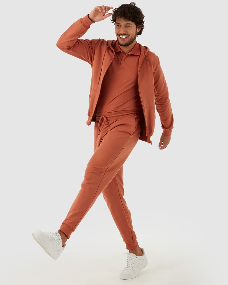 Calça Básica Masculina Jogger Em Moletom Sem Flanela