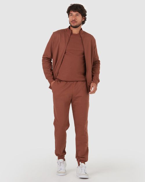 Calça Básica Masculina Cós Elástico Em Moletom Flanelado