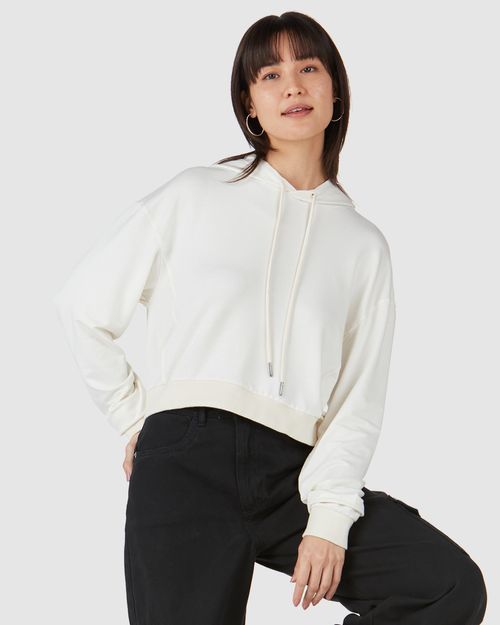 Blusão Básico Feminino Capuz Forrado Em Moletinho De Viscose