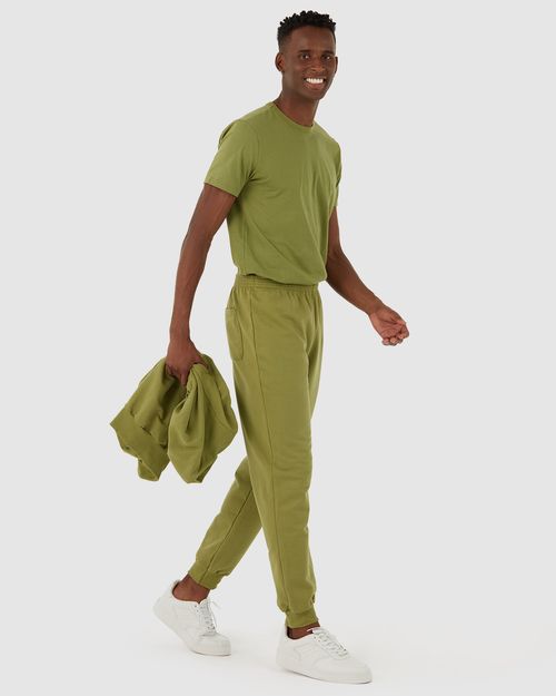 Calça Básica Masculina Em Moletom Flanelado