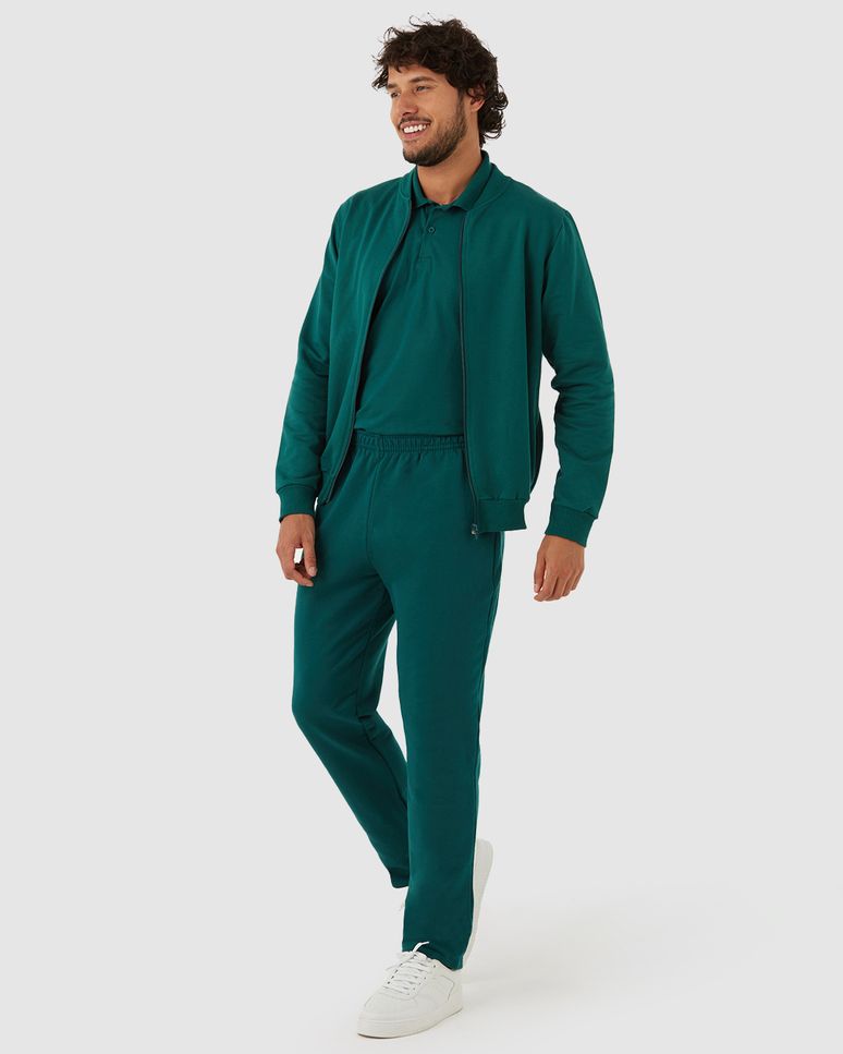 Calça Básica Masculina Bolso Faca Em Moletom Flanelado