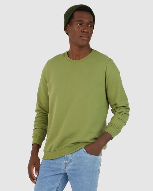 Blusão Básico Masculino Decote Redondo Em Moletom Flanelado
