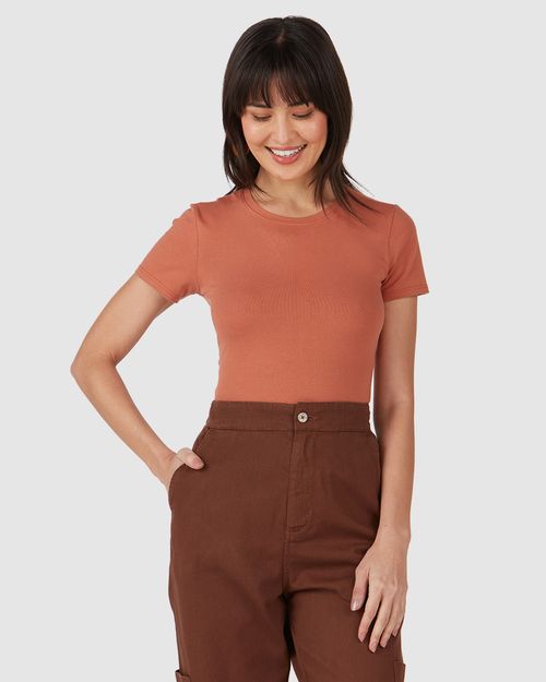 Blusa Básica Feminina Decote Redondo Em Algodão