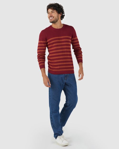 Suéter Masculino Listrado Em Tricô