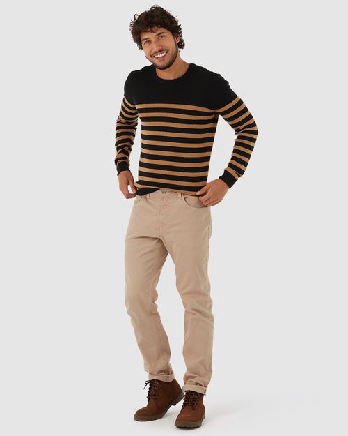 Suéter Masculino Listrado Em Tricô