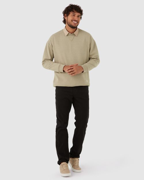 Blusão Básico Masculino Relaxed Fit Em Moletom Moulinê