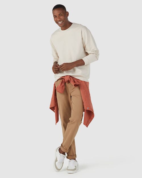 Blusão Básico Masculino Relaxed Fit Em Moletom Flanelado
