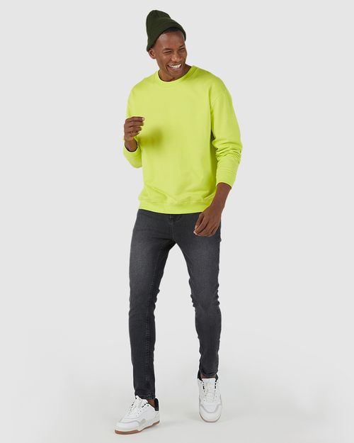 Blusão Básico Masculino Relaxed Fit Em Moletom Flanelado