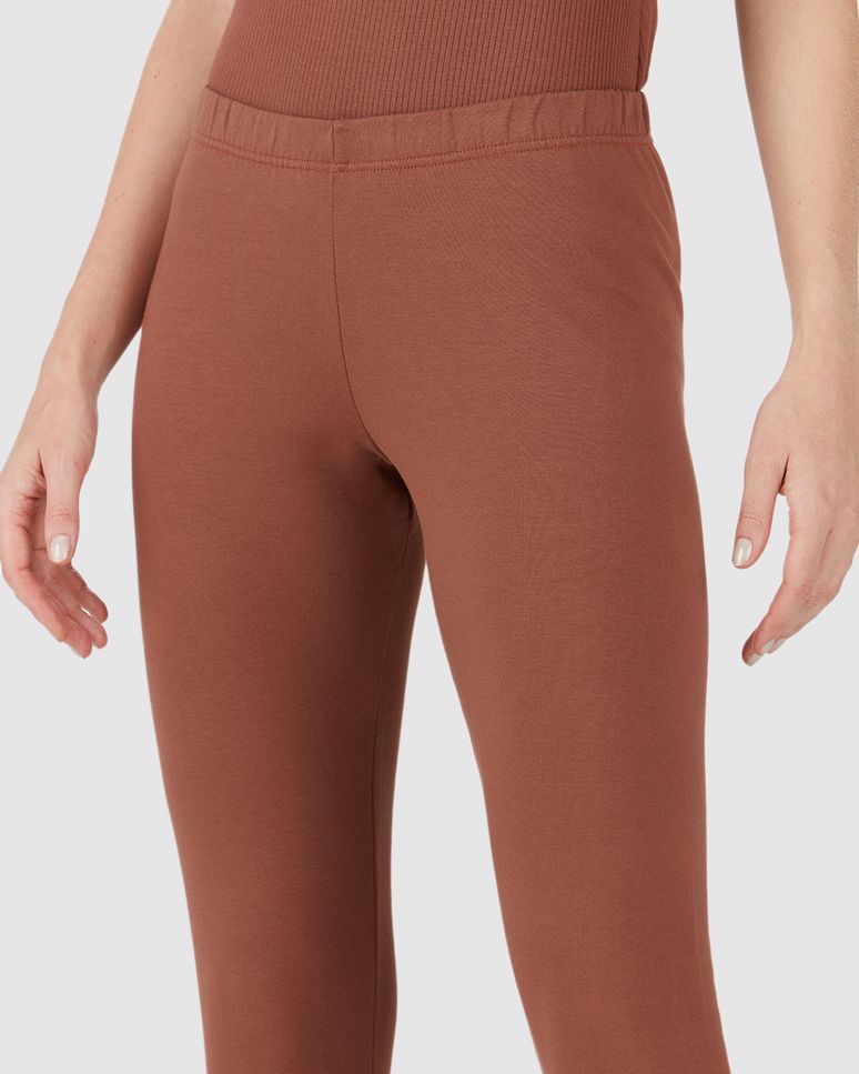 Calça Legging Básica Feminina Em Moletom Stretch Flanelado