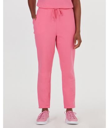 Calça Básica Feminina Reta Em Moletom Stretch Flanelado