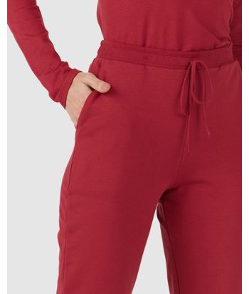 Calça Básica Feminina Jogger Bolso Faca Em Moletom Stretch Flanelado