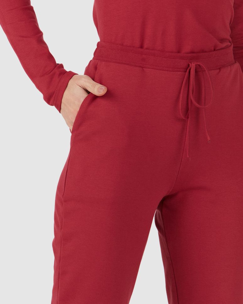 Calça Básica Feminina Jogger Bolso Faca Em Moletom Stretch Flanelado