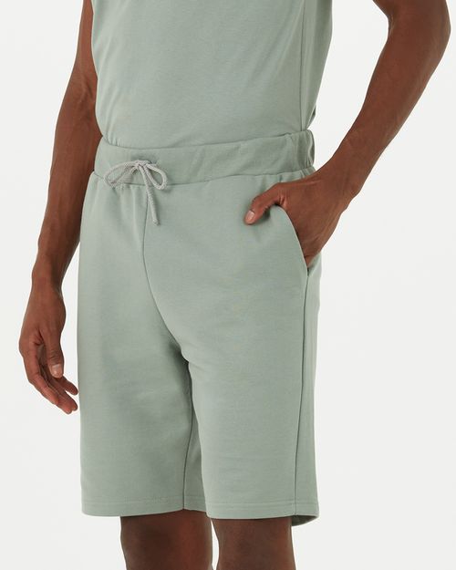 Bermuda Básica Masculina Cintura Média Em Moletom Sem Flanela