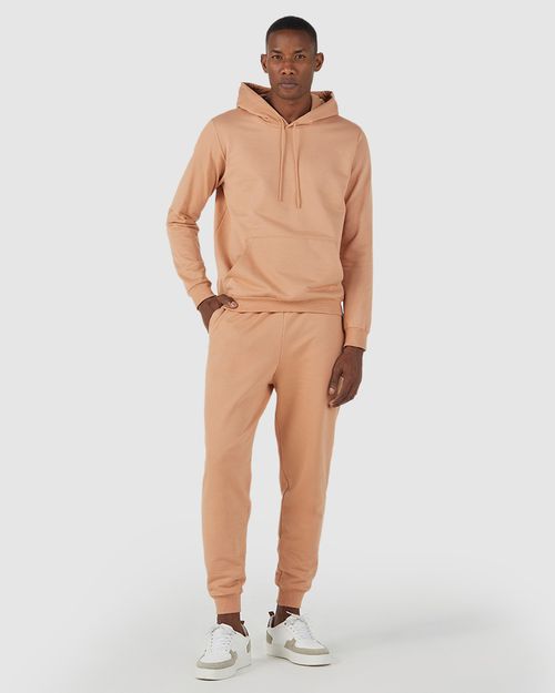 Blusão Básico Masculino Com Capuz Em Moletom Flanelado