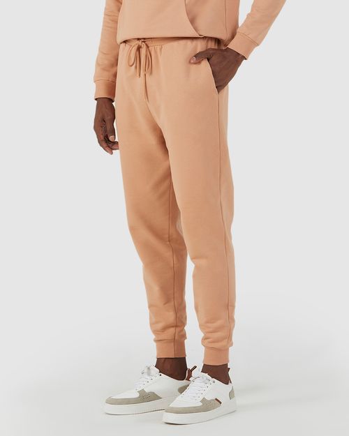 Calça Básica Masculina Jogger Em Moletom Flanelado
