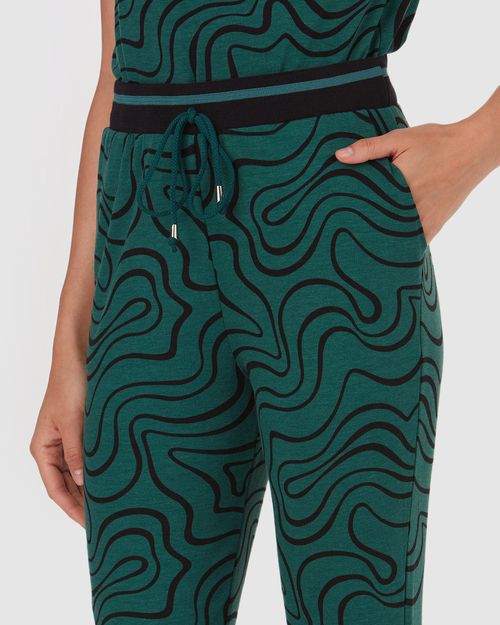 Calça Feminina Jogger Estampada Em Moletinho De Viscose