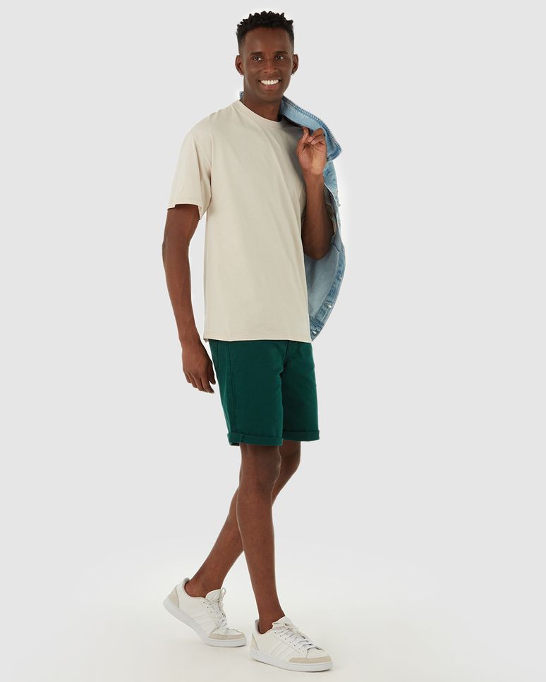 Camiseta Básica Masculina Box Com Decote Redondo Em Algodão