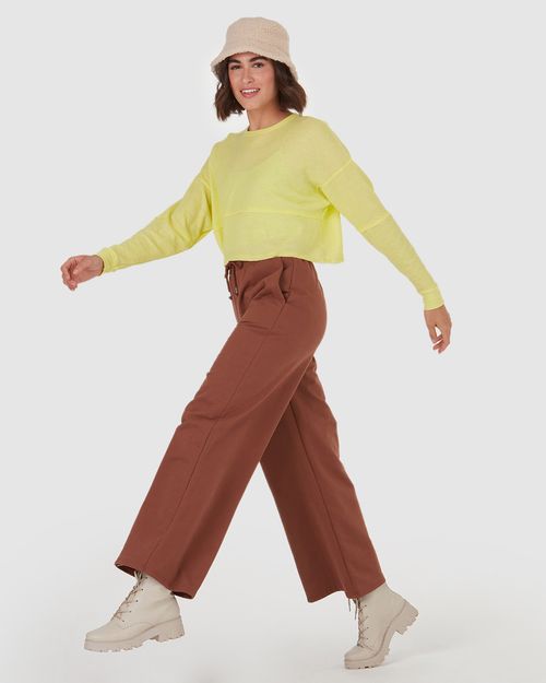 Blusa Básica Feminina Recorte Frontal Em Malha Rajada