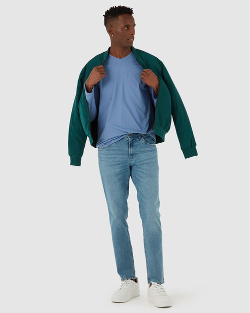 Camiseta Básica Masculina Decote V Manga Longa  Em Algodão