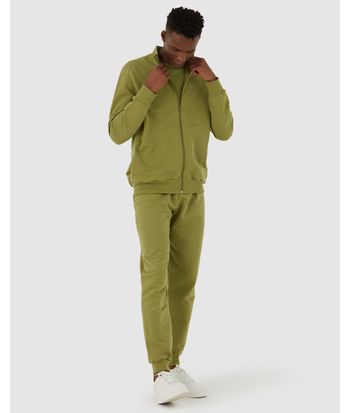 Jaqueta Básica Masculina Gola Alta Em Moletom Flanelado