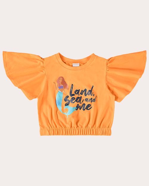 Blusa Infantil Menina Manga Ampla A Pequena Sereia Disney Malwee Kids