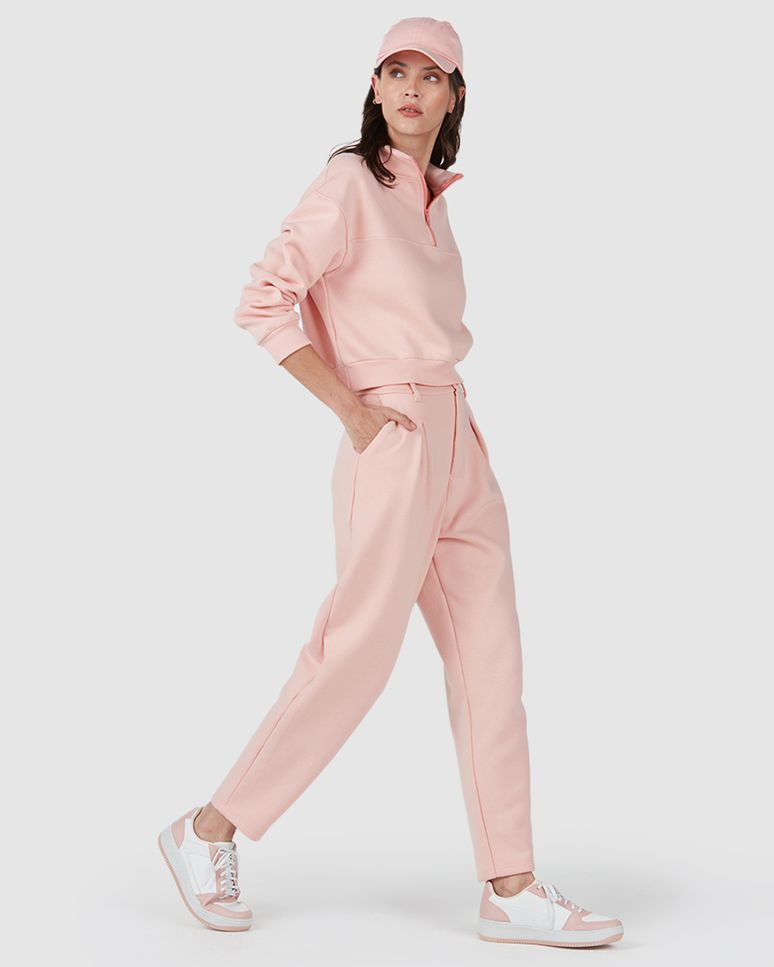 Calça Cenoura Feminina Em Moletom Soft Flanelado