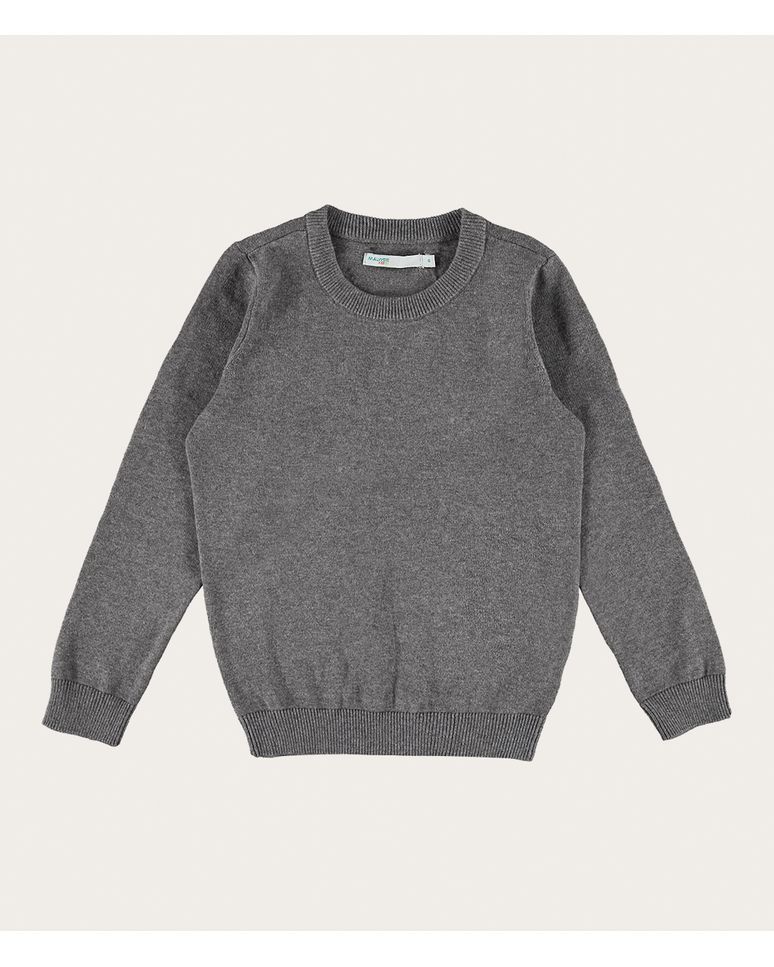 Suéter Infantil Menino Gola Redonda Em Tricô Malwee Kids