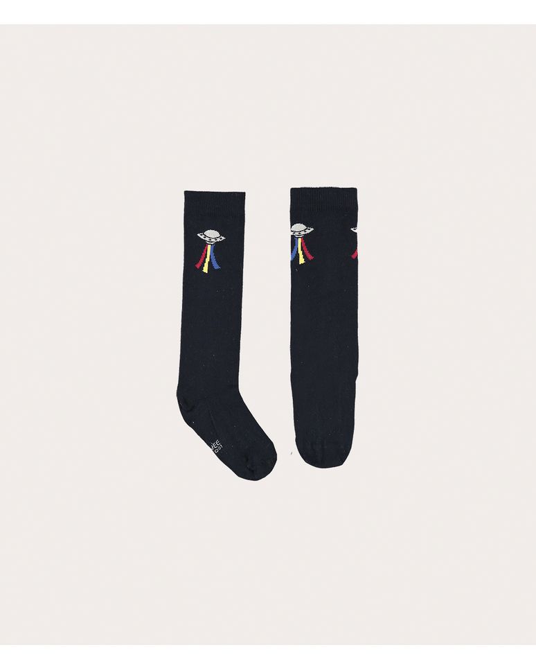 Meia Infantil Menina Disco Voador Cano Longo Malwee Kids