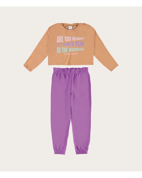 Conjunto Infantil Menina To Have Fun Em Moletinho Malwee Kids