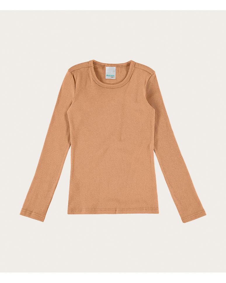 Blusa Infantil Menina Decote Redondo Manga Longa Em Ribana Malwee Kids