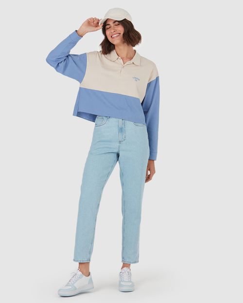 Blusa Feminina Peitilho Frontal Bicolor Em Algodão