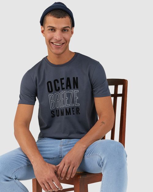 Camiseta Masculina Ocean Breeze Summer Em Algodão