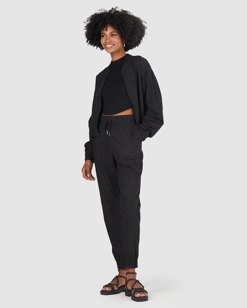 Jaqueta Bomber Feminina Com Glitter Em Viscose